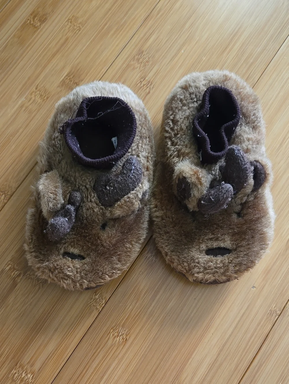 LL. Bean Cozy Plush Moose Slippers - Size 9-10